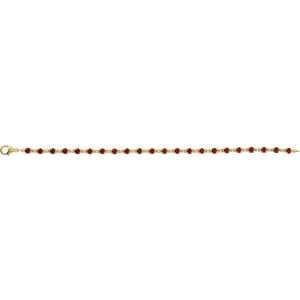 14K Yellow Gold Vermeil Natural Mozambique Garnet 7 1/4" Line Bracelet – image 2