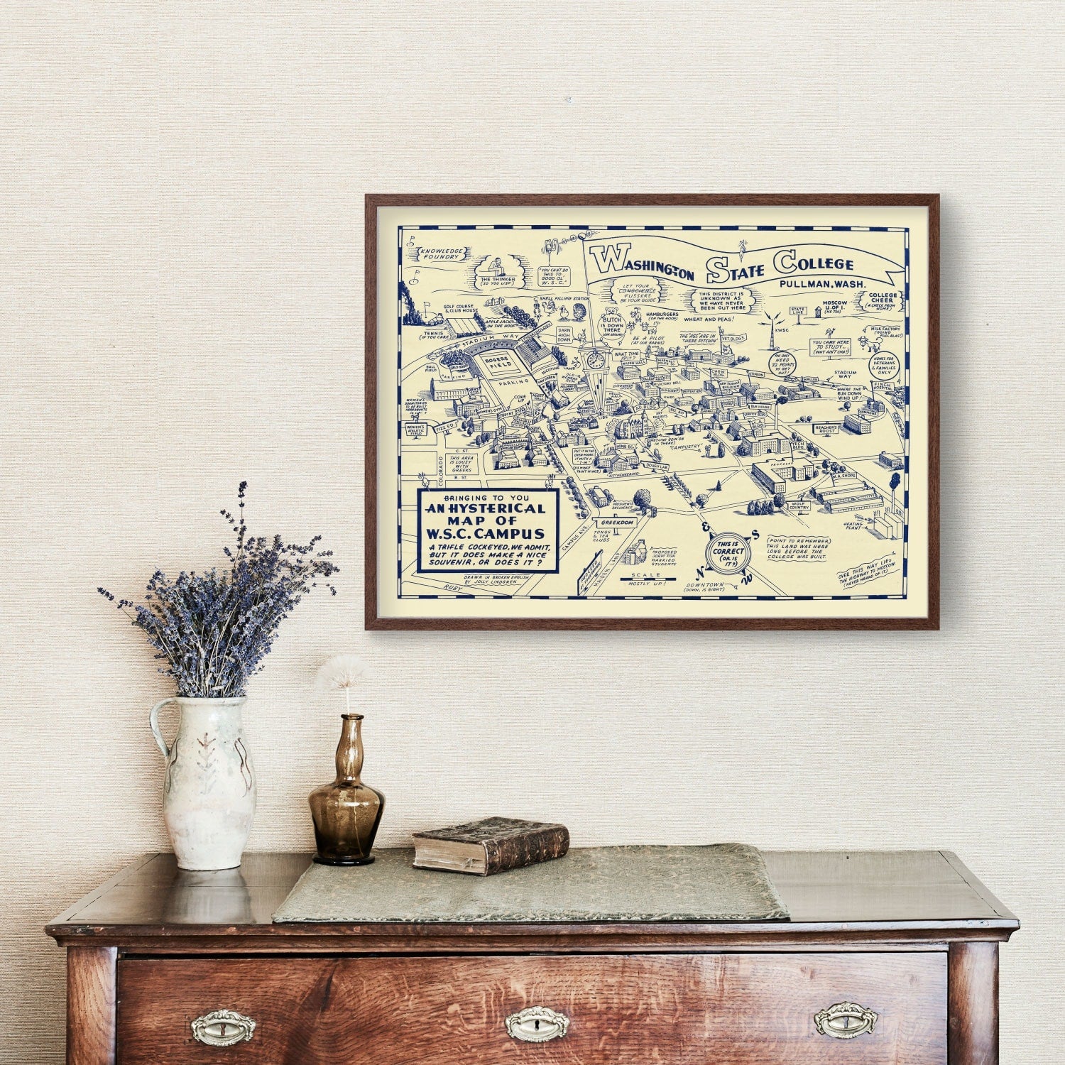 Vintage Map of Washington State University, 1946