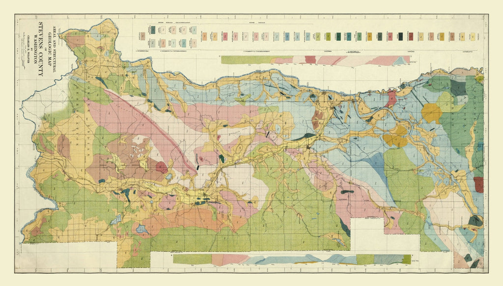 Vintage Map of Stevens County, Washington 1920