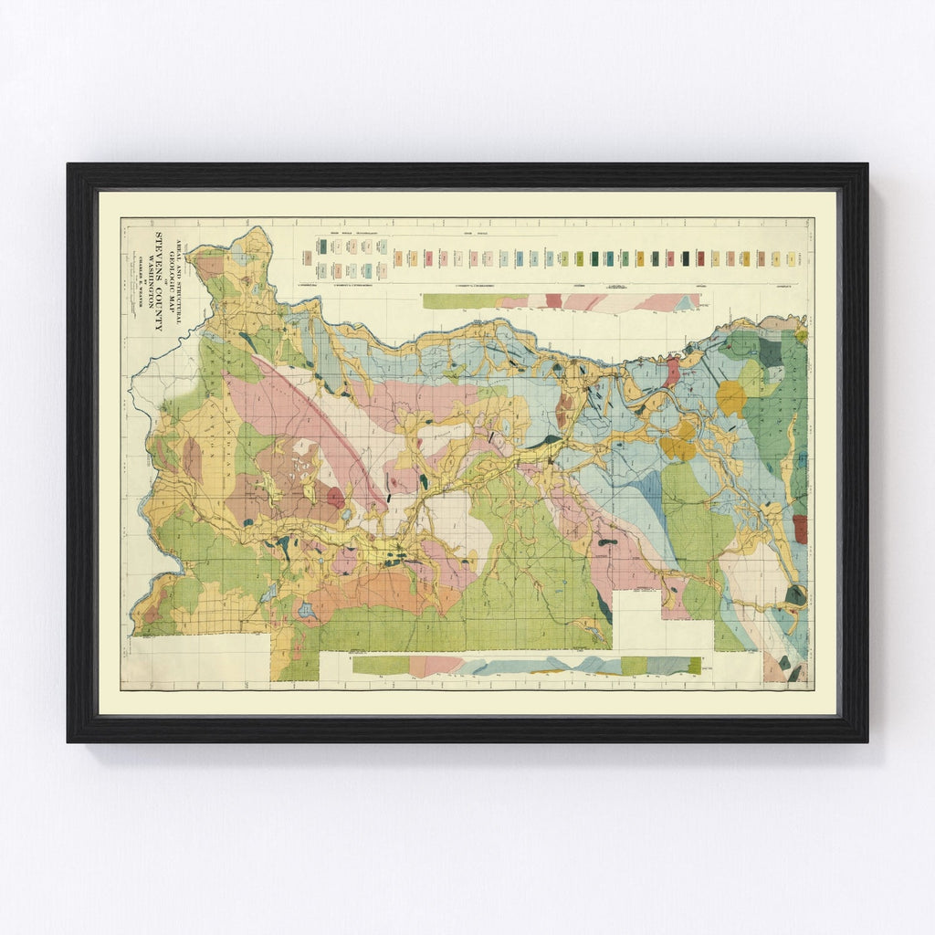 Vintage Map of Stevens County, Washington 1920