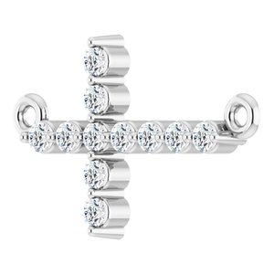 Platinum 1/5 CTW Natural Diamond Sideways Cross Necklace Center