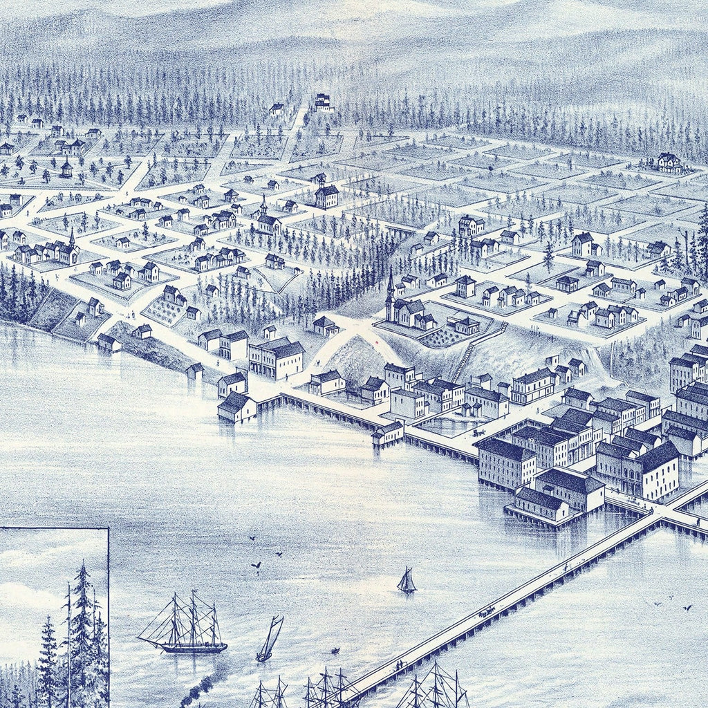 Vintage Map of Whatcom, Washington 1889