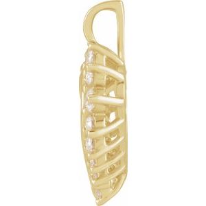 14K Yellow Gold 1/2 CTW Natural Diamond Heart Pendant