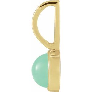 14K Yellow Gold Natural Chrysoprase Charm/Pendant
