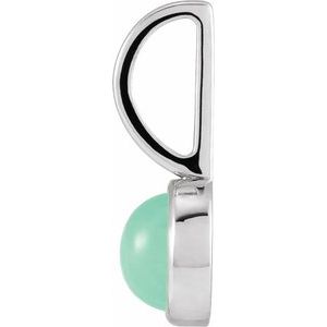 Platinum Natural Chrysoprase Charm/Pendant – image 2