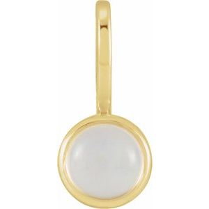 14K Yellow Natural Rainbow Moonstone Charm/Pendant
