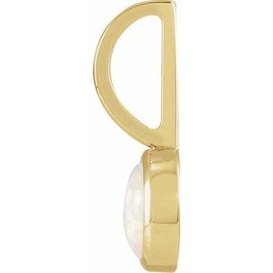 14K Yellow Gold Natural White Opal Charm/Pendant – image 2
