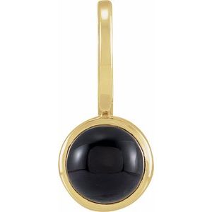14K Yellow Gold Natural Black Onyx Charm/Pendant