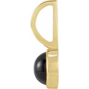 14K Yellow Gold Natural Black Onyx Charm/Pendant