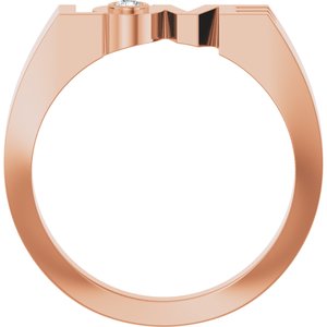 14K Rose Gold .03 CT Natural Diamond Love Ring