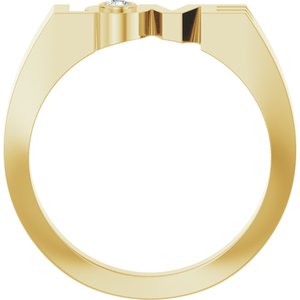 14K Yellow Gold .03 CT Natural Diamond Love Ring