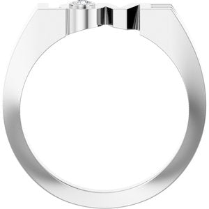 14K White Gold .03 CT Natural Diamond Love Ring