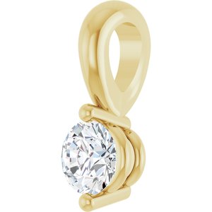 14K Yellow Gold 1/10 CT Lab-Grown Diamond Pendant