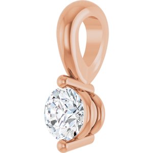 14K Rose Gold 1/10 CT Natural Diamond Pendant