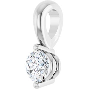 14K White Gold 1/10 CT Natural Diamond Pendant