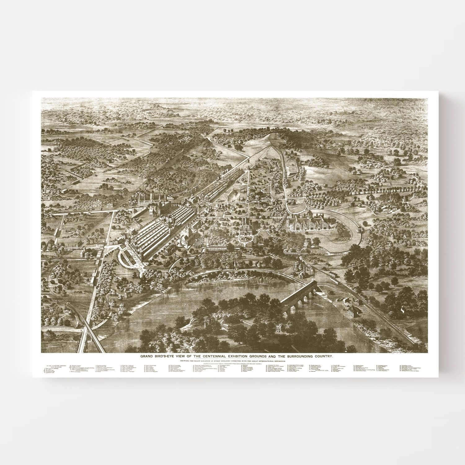 Vintage Map of Philadelphia, Pennsylvania 1876