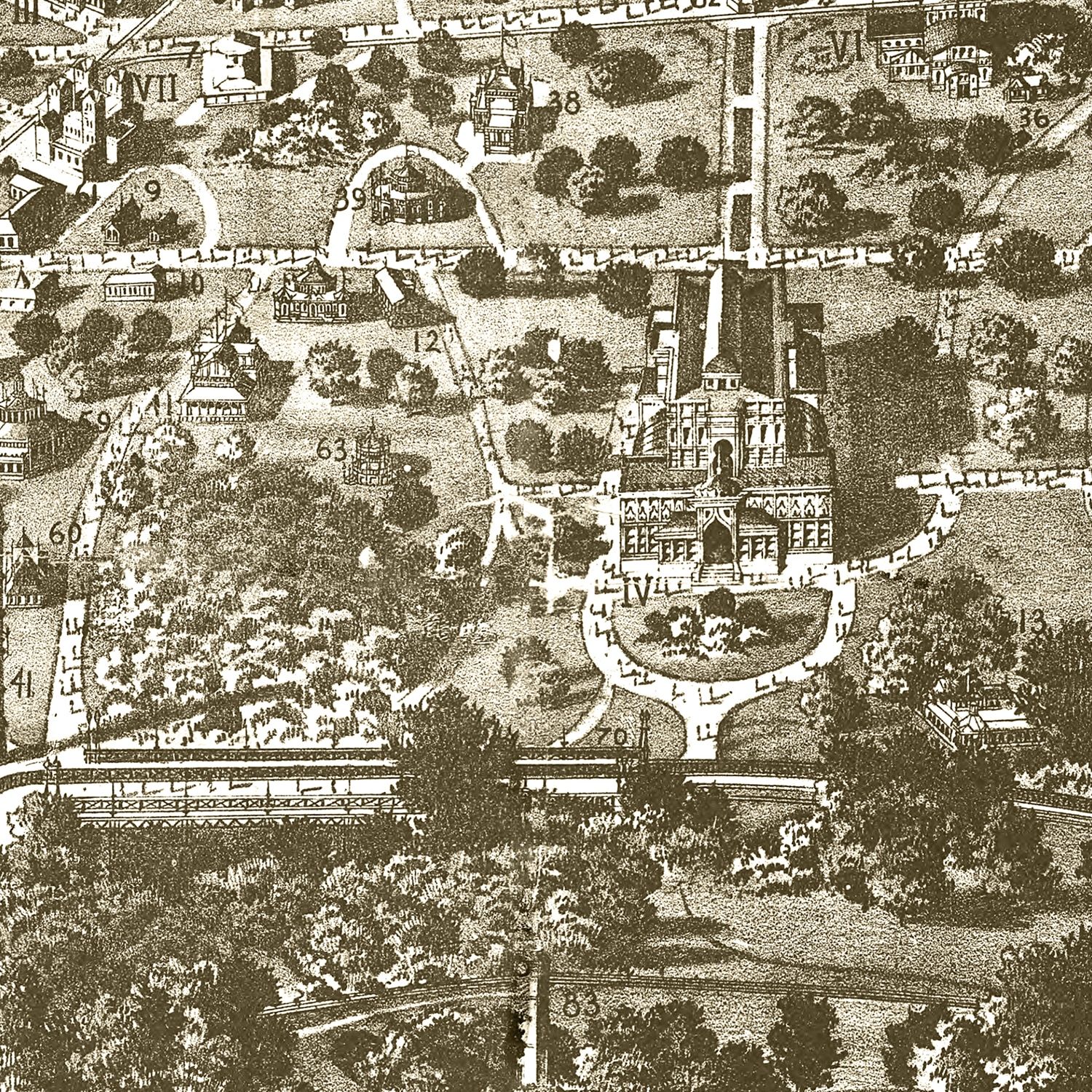 Vintage Map of Philadelphia, Pennsylvania 1876
