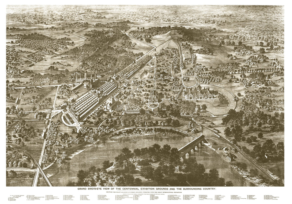 Vintage Map of Philadelphia, Pennsylvania 1876