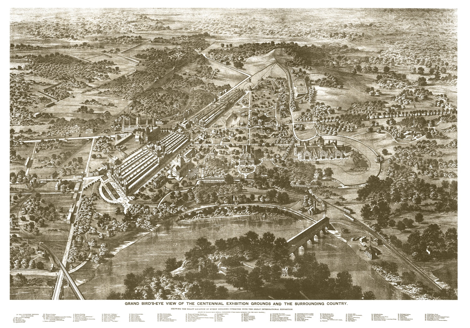 Vintage Map of Philadelphia, Pennsylvania 1876