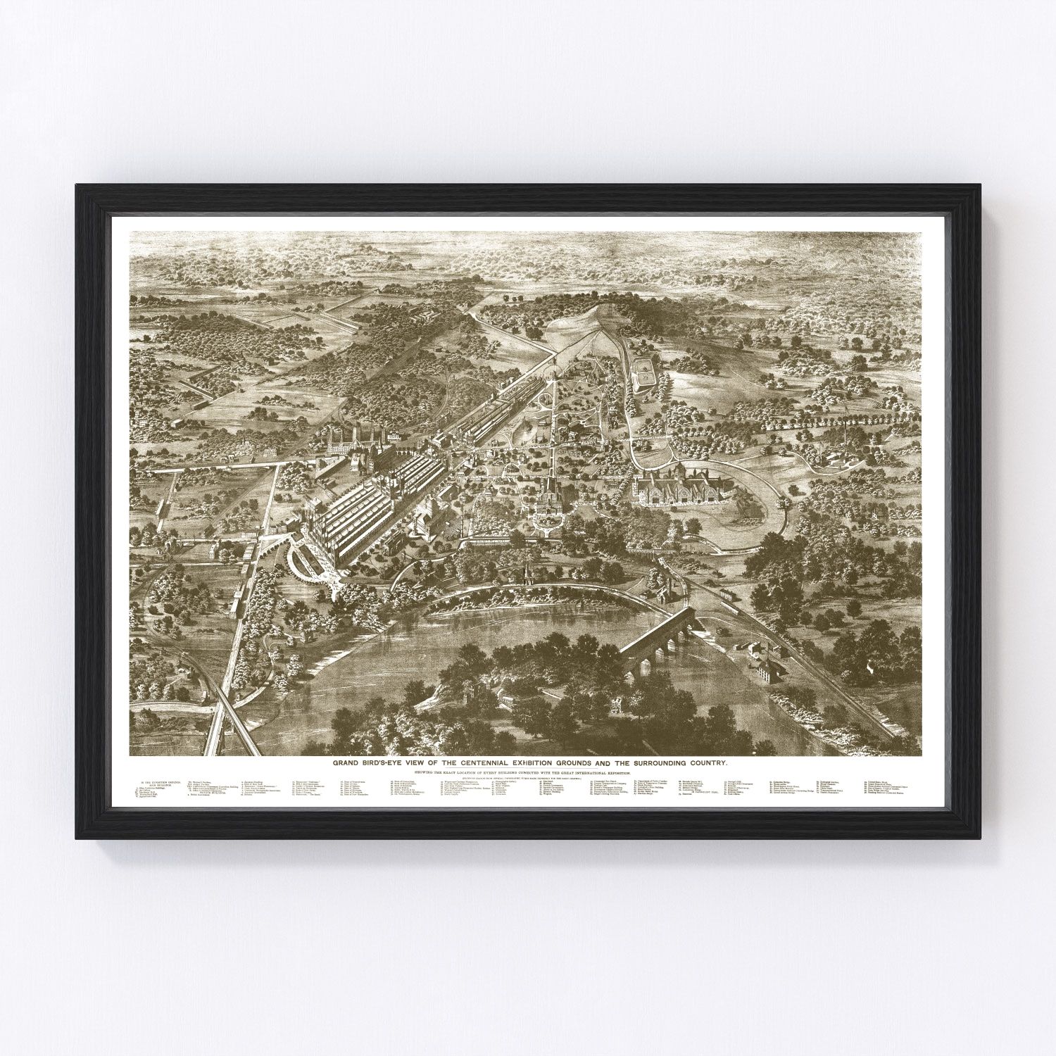 Vintage Map of Philadelphia, Pennsylvania 1876