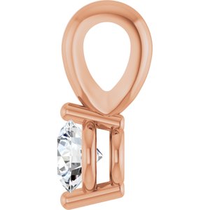 14K Rose Gold 1/10 CT Lab-Grown Diamond Pendant