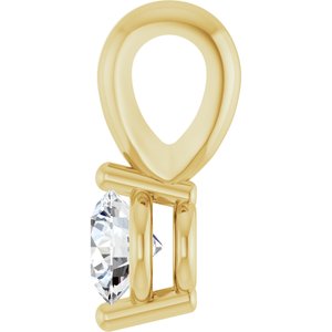 14K Yellow Gold 1/10 CT Natural Diamond Pendant