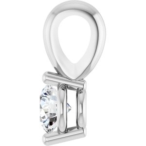 Platinum 1/10 CT Natural Diamond Pendant