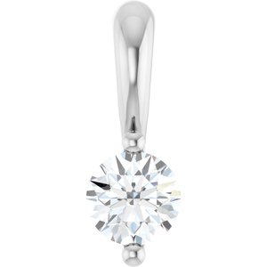14K White Gold 1/10 CT Lab-Grown Diamond Pendant