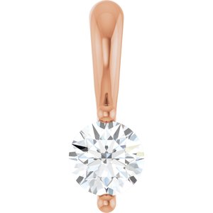 14K Rose Gold 1/10 CT Lab-Grown Diamond Pendant