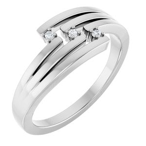 Platinum .02 CTW Natural Diamond Ring