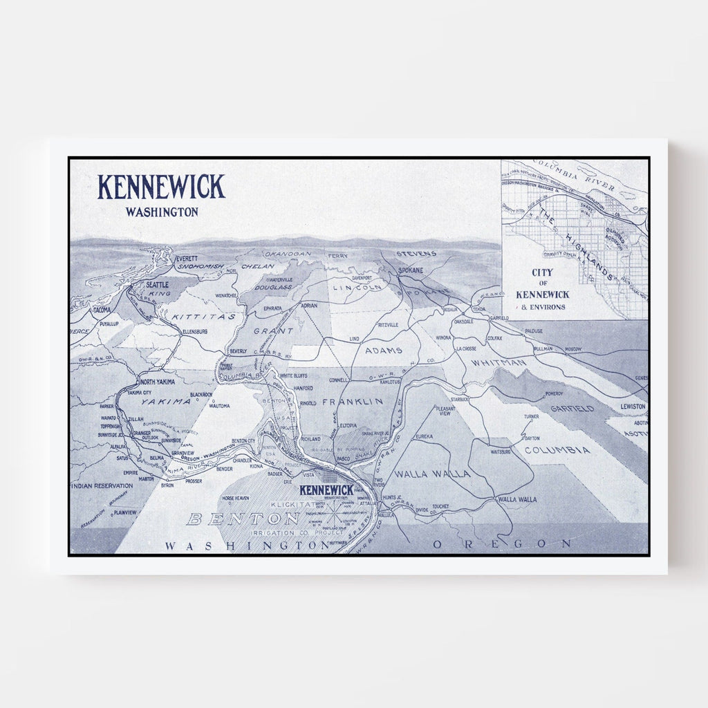 Vintage Map of Kennewick, Washington 1911