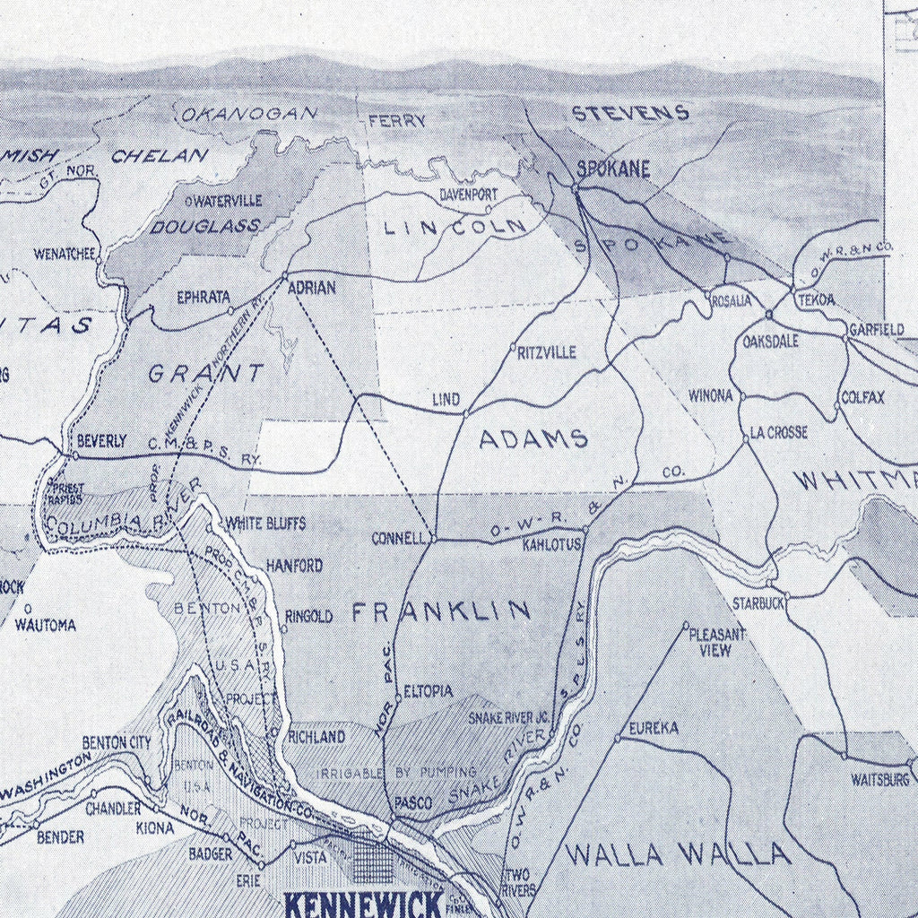 Vintage Map of Kennewick, Washington 1911