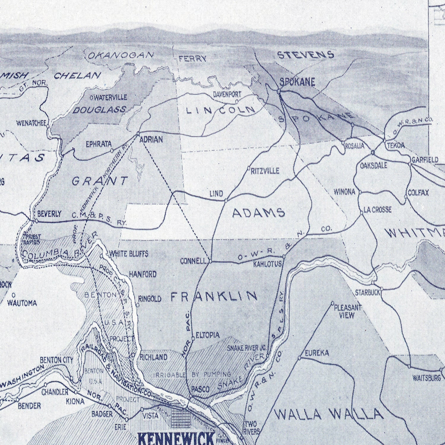 Vintage Map of Kennewick, Washington 1911