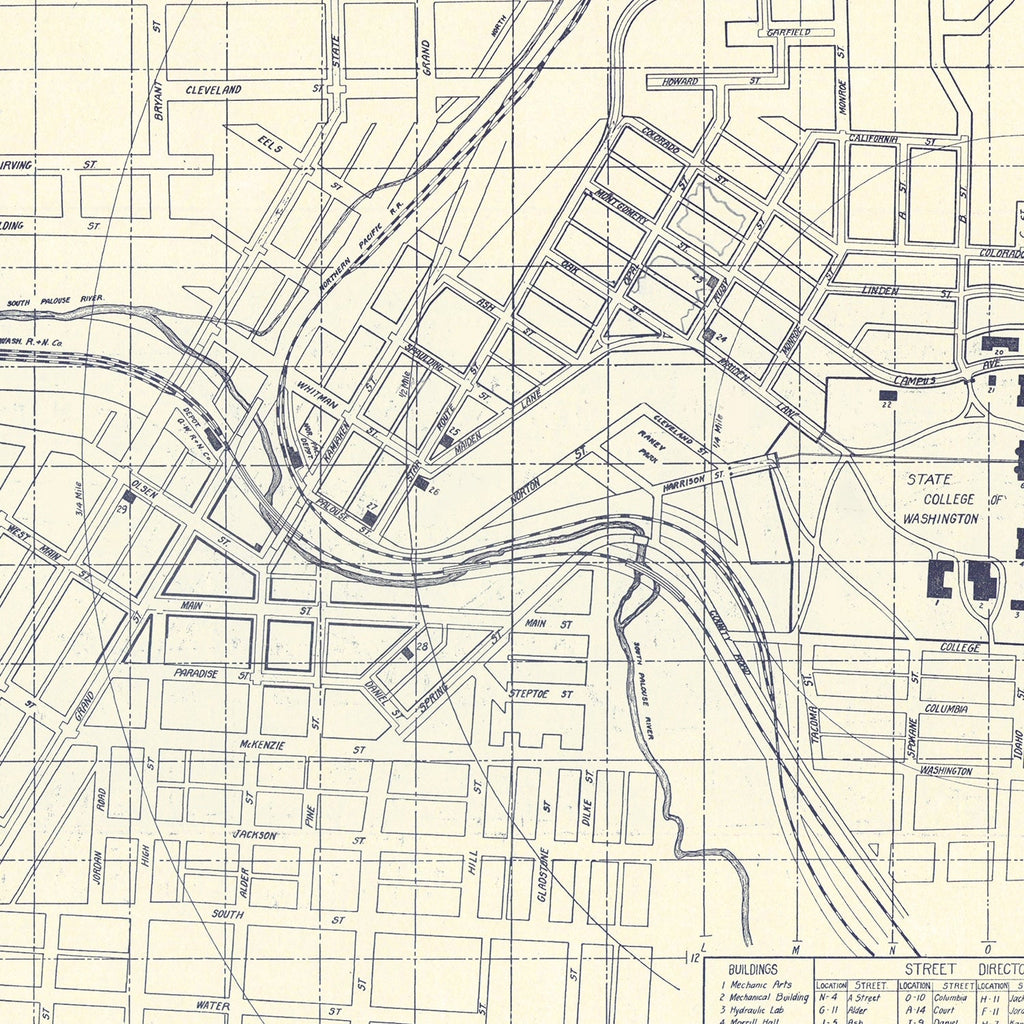 Vintage Map of Washington State University, 1920