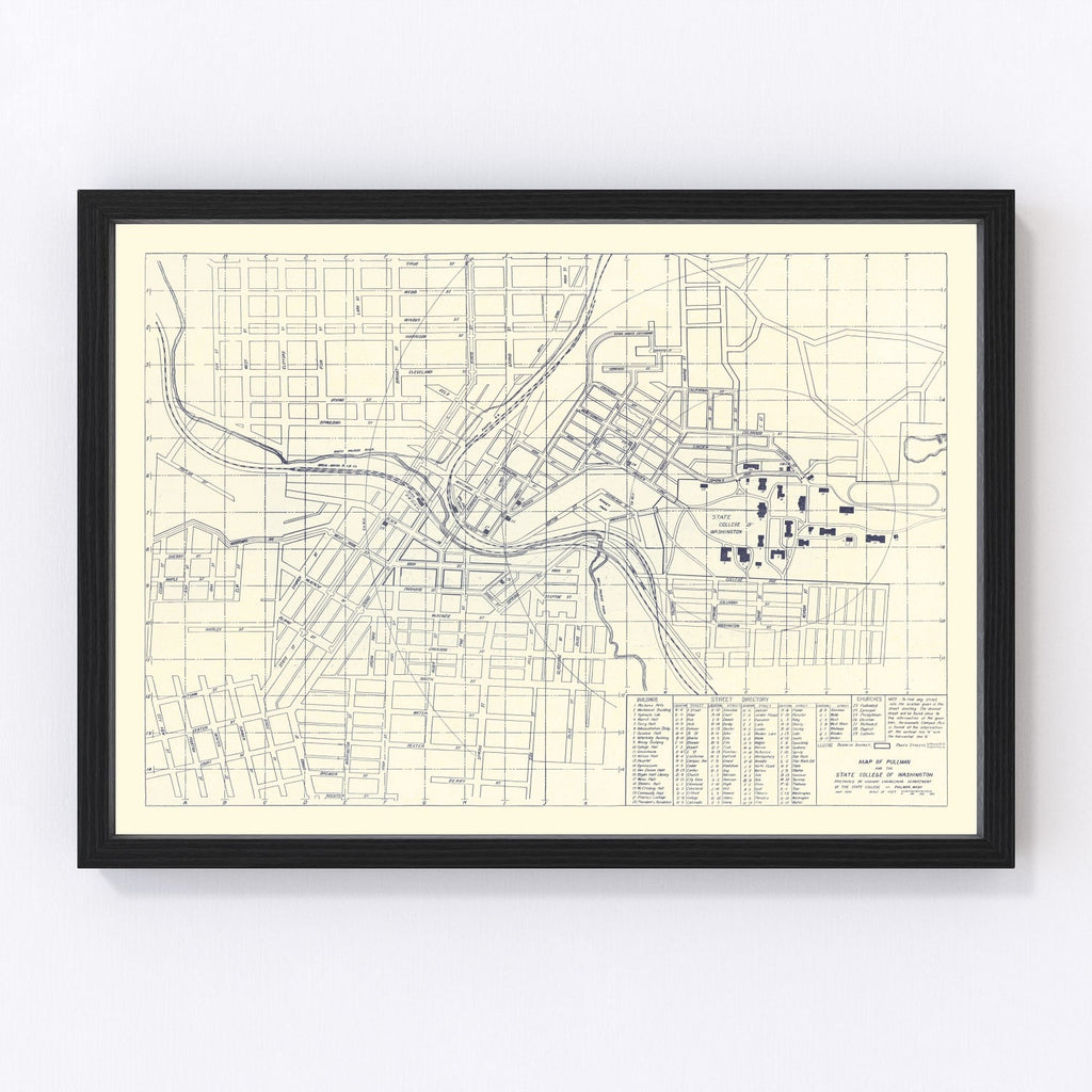 Vintage Map of Washington State University, 1920