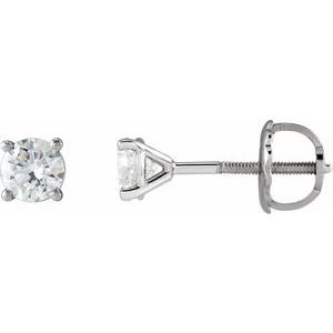 14K White 1/2 CTW Natural Diamond Cocktail-Style Earrings