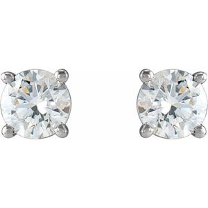 14K White 1/2 CTW Natural Diamond Cocktail-Style Earrings