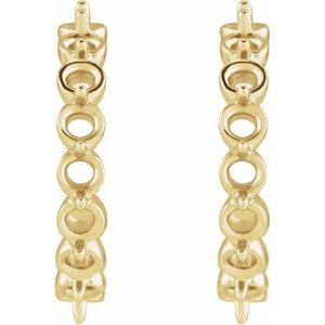 14K Yellow Gold 2.5 mm Round 16.5 mm Hoop Earring Mounting – image 2