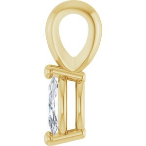 14K Yellow Gold 1/8 CT Natural Diamond Pendant