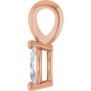 14K Rose Gold 1/8 CT Natural Diamond Pendant