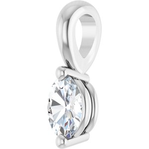 14K White Gold 1/8 CT Natural Diamond Pendant