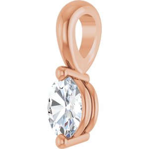 14K Rose Gold 1/8 CT Natural Diamond Pendant