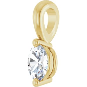 14K Yellow Gold 1/8 CT Natural Diamond Pendant