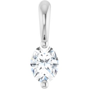 14K White Gold 1/8 CT Natural Diamond Pendant