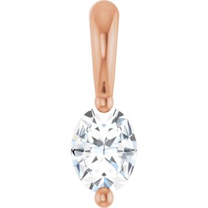 14K Rose Gold 1/8 CT Natural Diamond Pendant