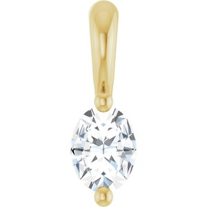 14K Yellow Gold 1/8 CT Natural Diamond Pendant