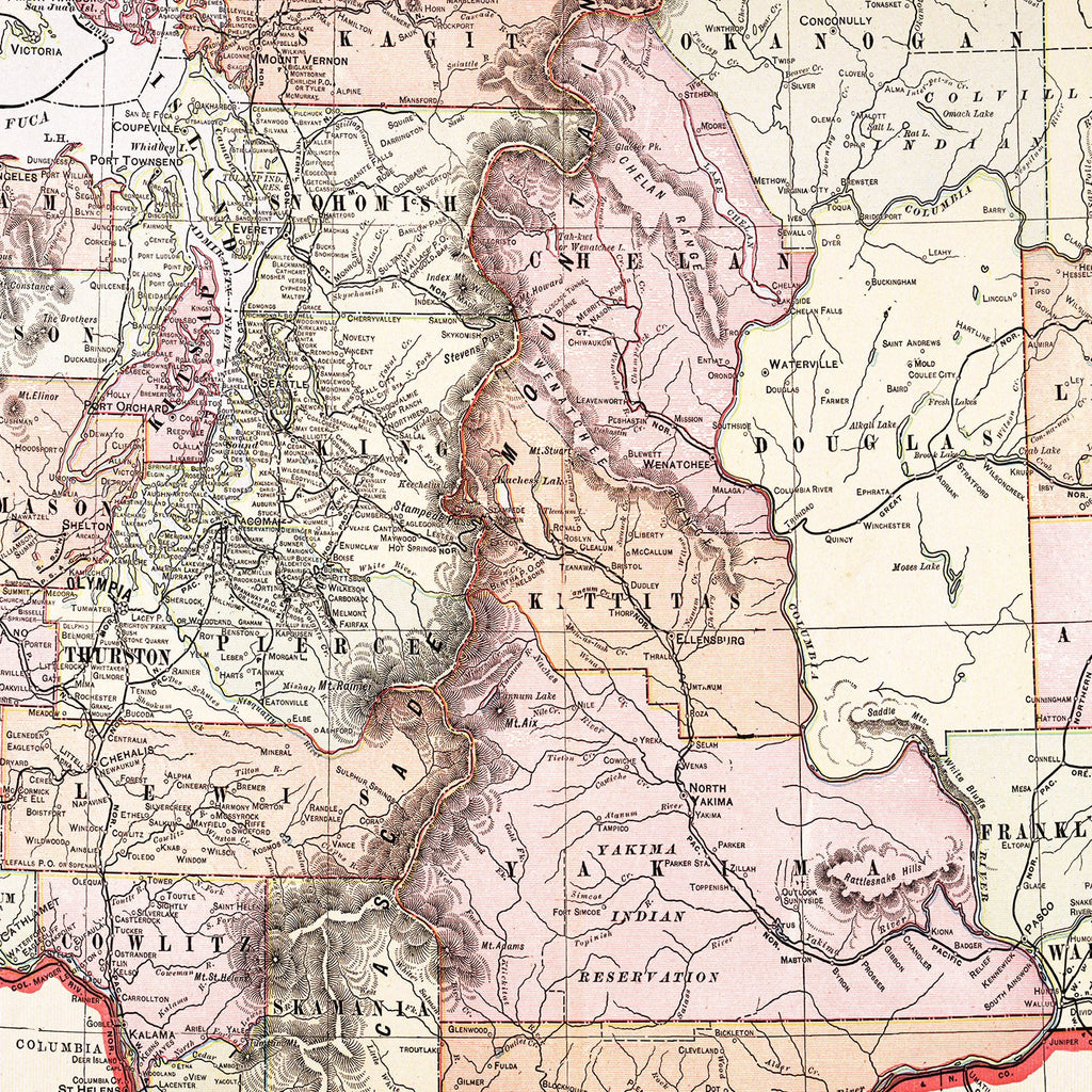 Vintage Map of Washington 1904
