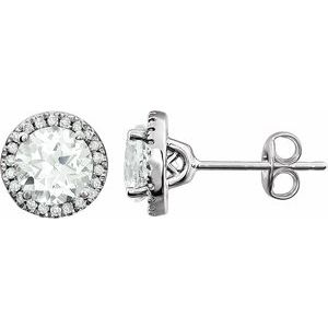 Sterling Silver 1 9/10 CTW Lab-Grown Diamond Earrings