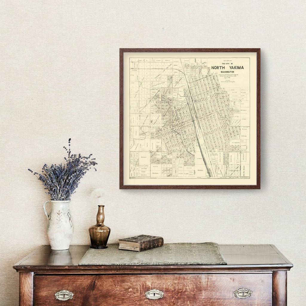 Vintage Map of North Yakima, Washington 1908