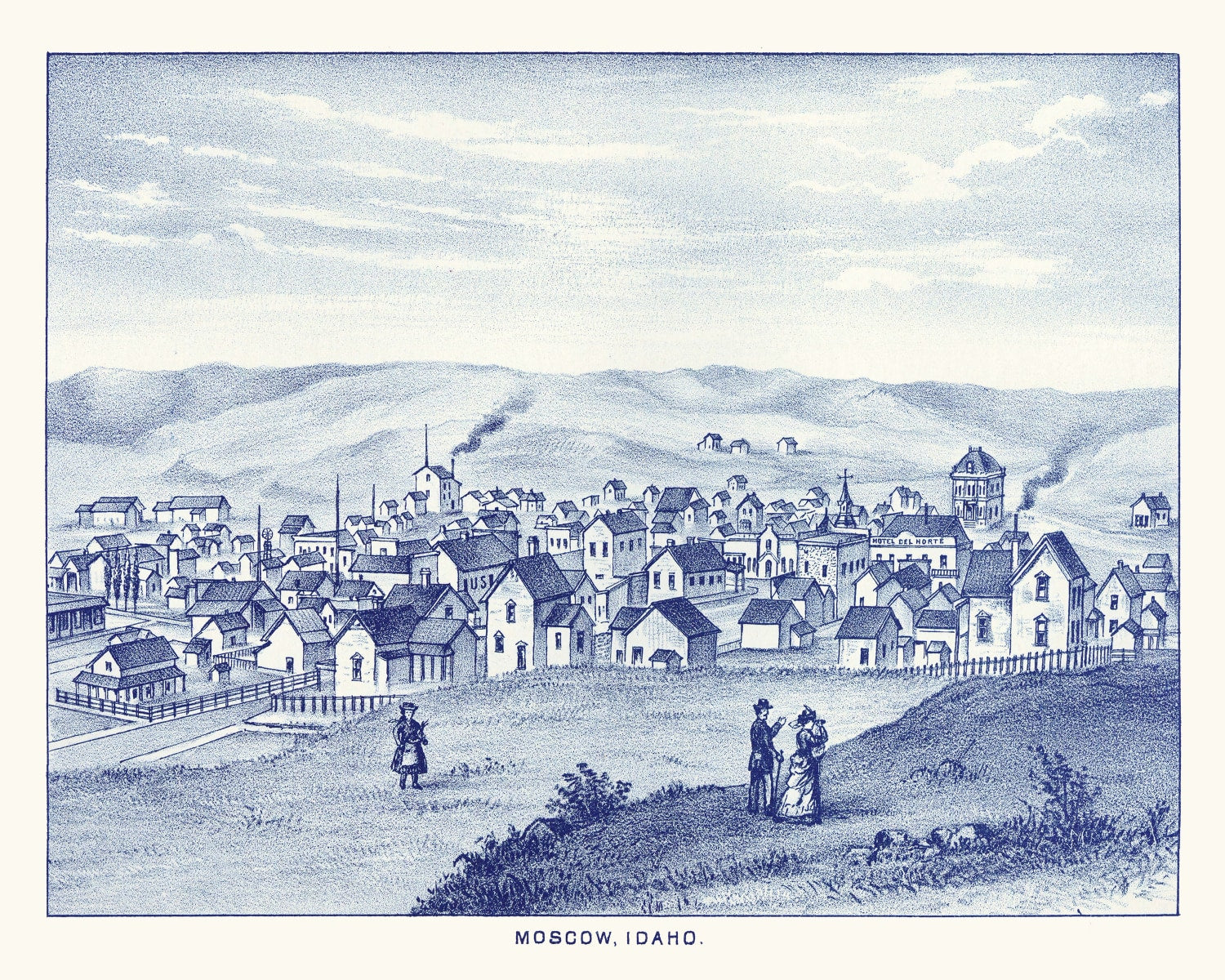 Vintage Map of Moscow, Washington 1889